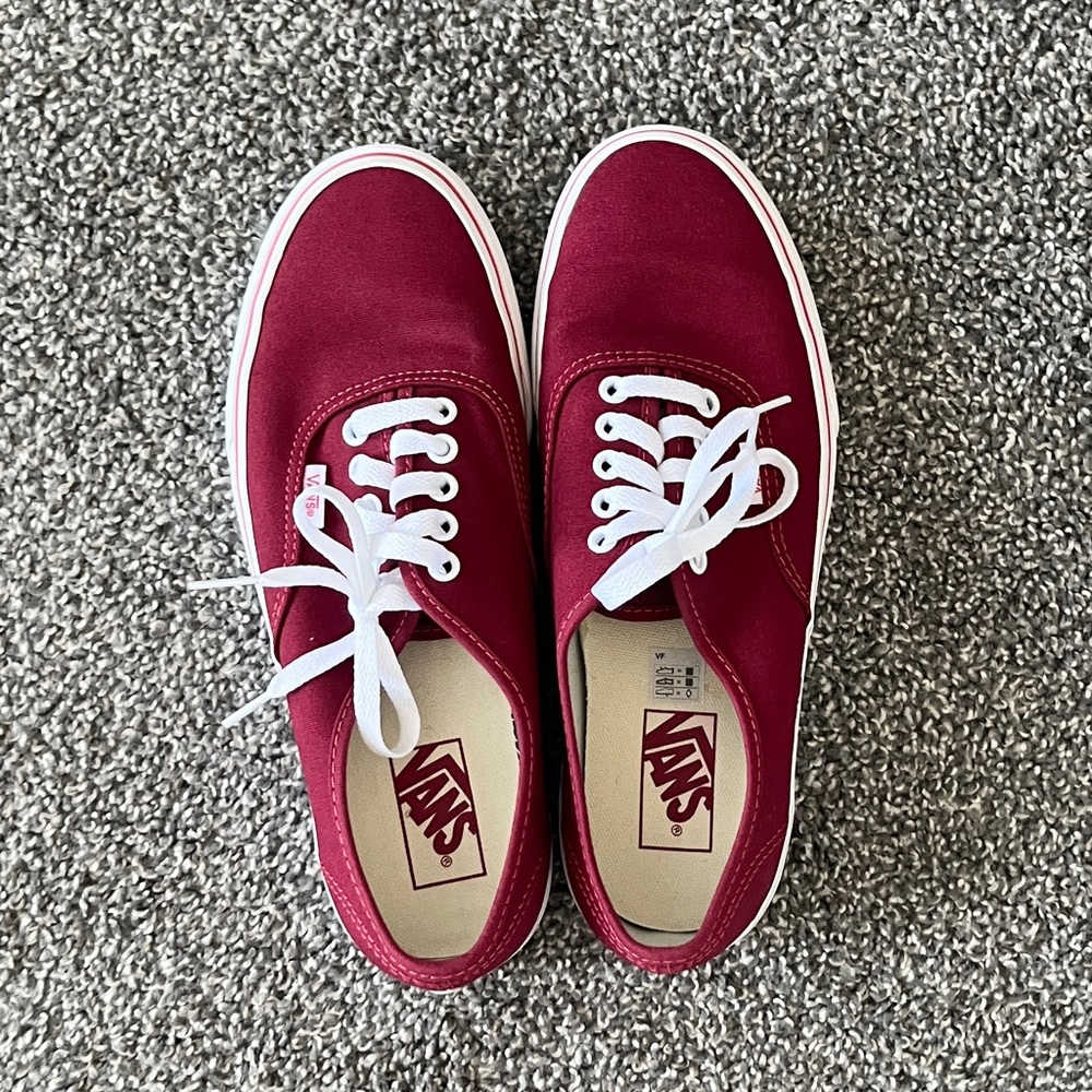 Vans Red Canvas Shoes Size 10.5 - Picture 3 of 8